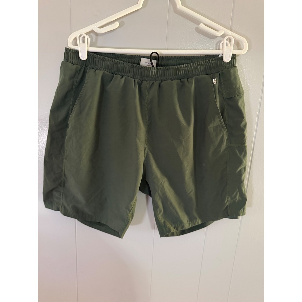 Caliville Athletic Shorts Mens Large Olive Green Zipper Pocket Hiking Gym